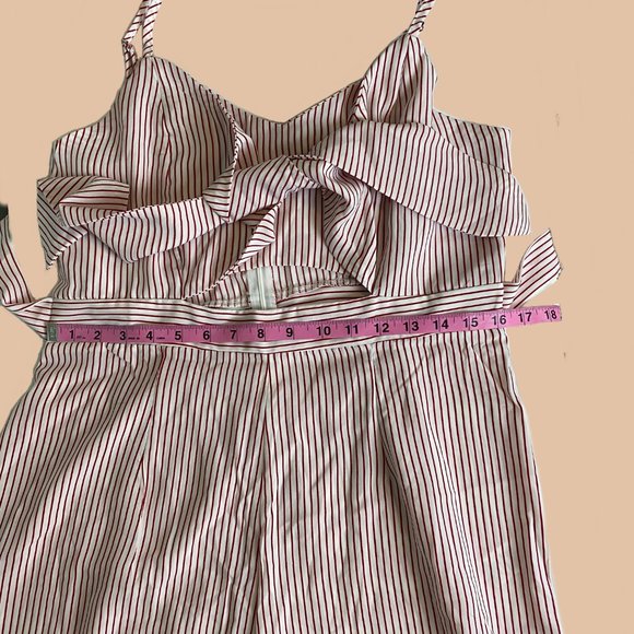 Pretty Little Thing - Red & White - Striped Bow Front Jumpsuit - NWT - Picture 6 of 7